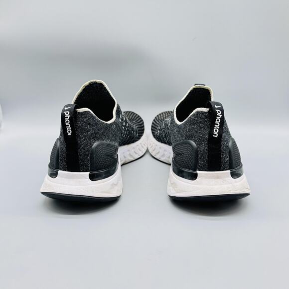 Nike Shoes Mens 12 Black React Phantom Flyknit 2 Slip On Running Sneakers - Picture 7 of 12